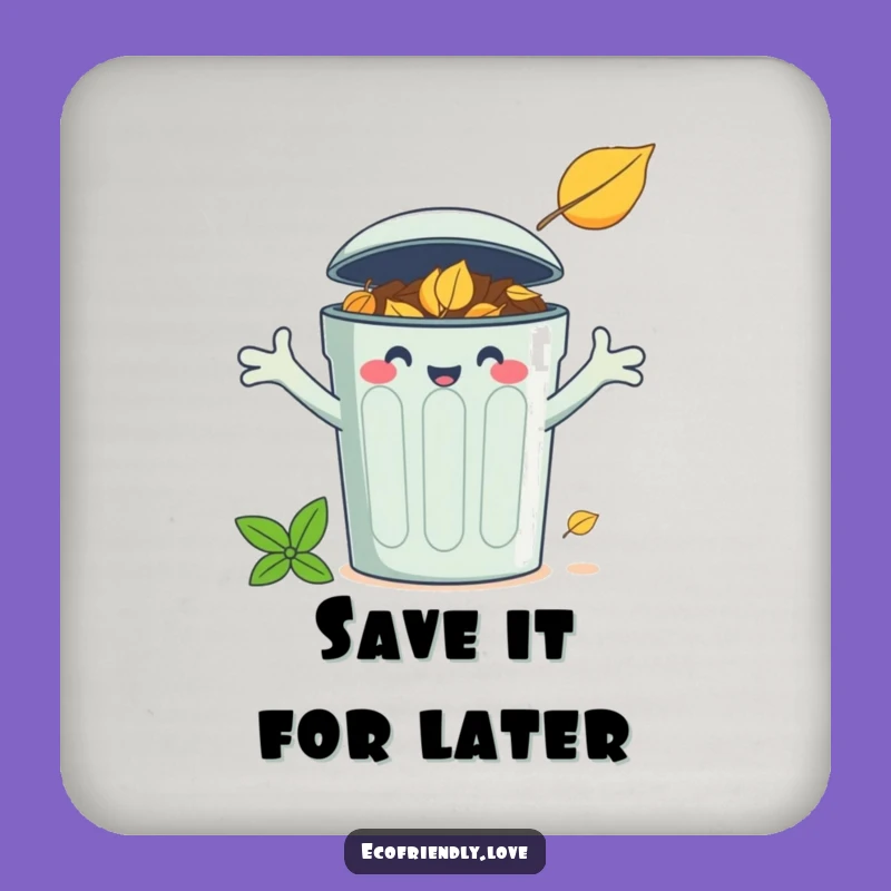 Funny Compost Bin Leaf Coasters: Protect Surfaces with Eco-Smiles