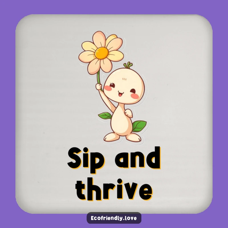 Funny Seedling Flower Drink Coasters: Protect Surfaces with Growth