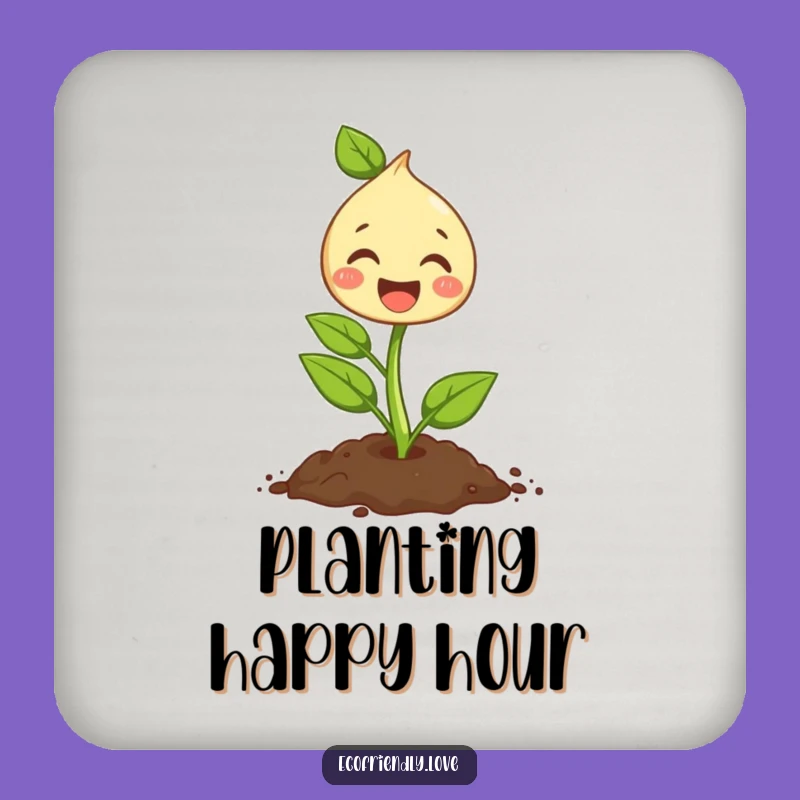 Funny Sprout Coaster: Cute Gardener Protection, Protects Surfaces, Funny Gift