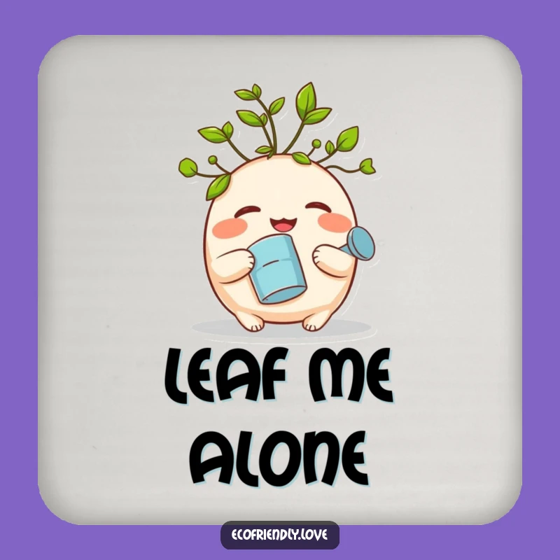 Funny Sprout Coaster: Giggle Leaf Creature Watering Can Drink Protector Funny Gift