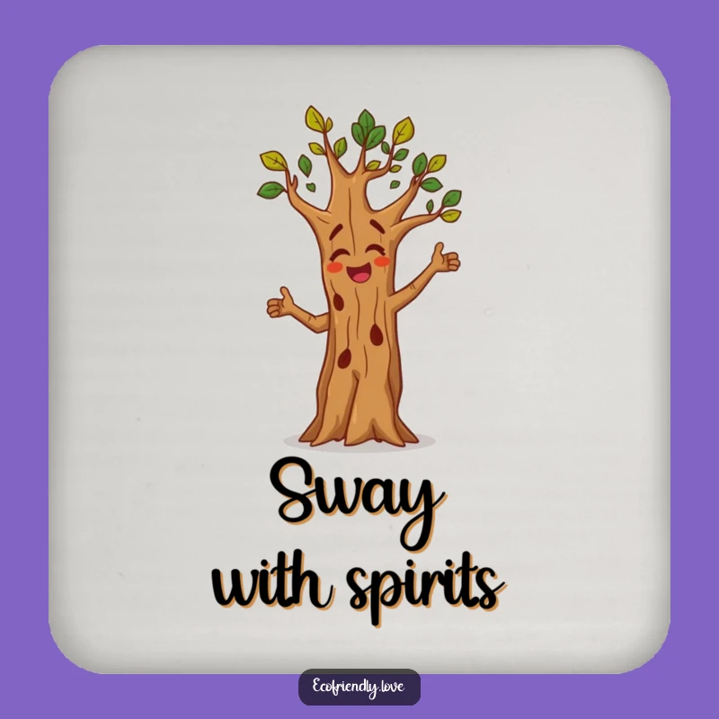 Funny Tree Coaster: Dancing Character, Protect Surfaces, Great Gift!