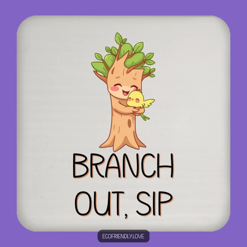 Funny Tree Coaster: Nature's Hug, Protects Surfaces, Charming Funny Gift
