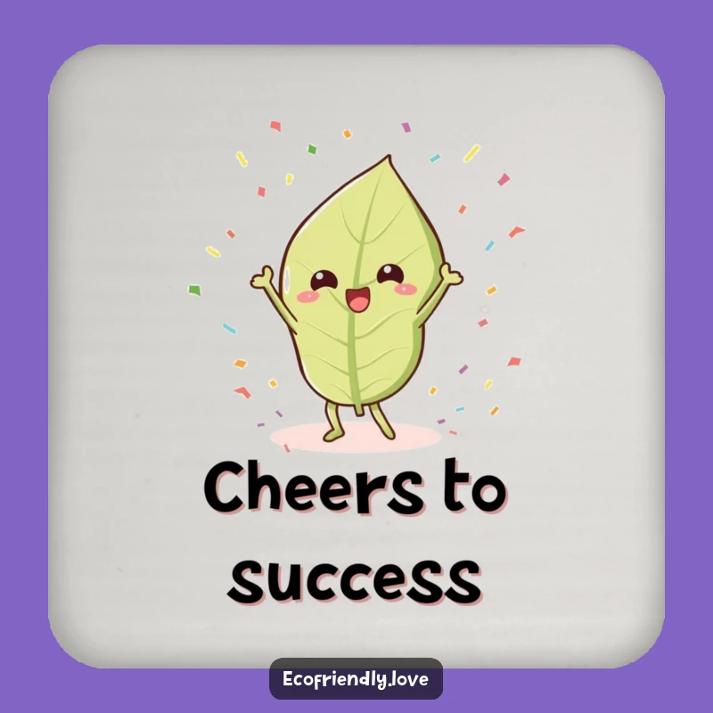 Funny Victory Leaf Coaster: Celebratory Protection for Your Surfaces