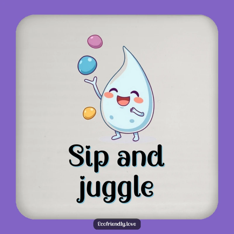 Funny Water Droplet Coaster: Joyful Juggling Character Drink Protection & Gifts