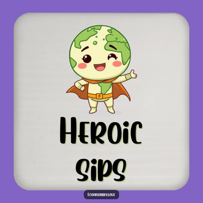 Funny Earth Superhero Coaster: Protect Surfaces with Heroic Charm