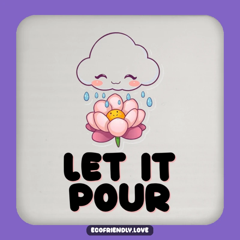 Funny Cloud Coaster: Giggling Rain, Protects Surfaces, Charming Funny Gift