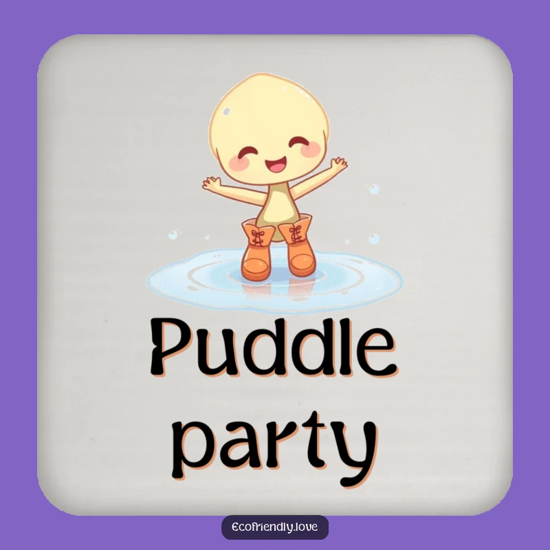 Funny Sprout Boots Coaster: Dancing Puddle Drink Protector Funny Gift