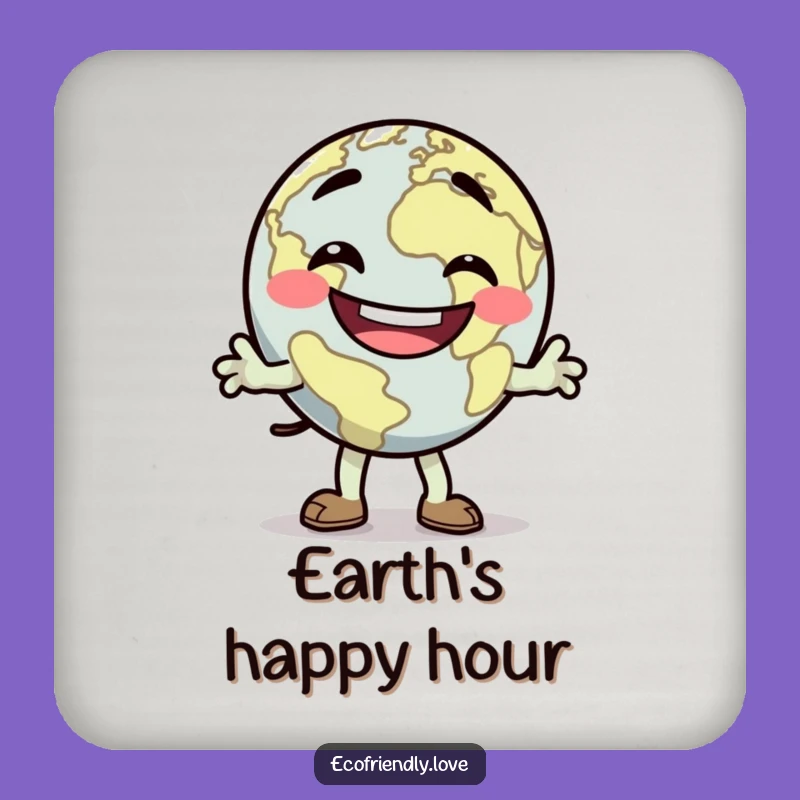 Set of Funny Dancing Earth Coasters: Protect Surfaces with Global Flair