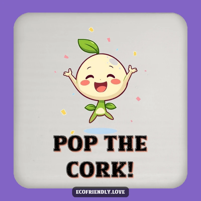 Set of Funny Sprout Jumping Joy Coasters: Protect Surfaces with Smiles