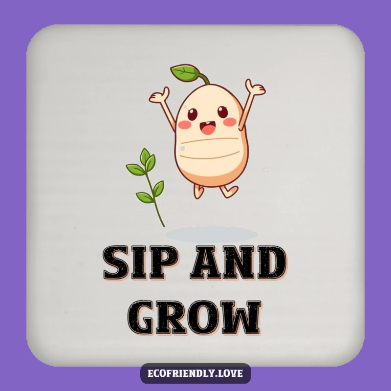 Funny Kawaii Seed Coaster - Triumphant Jump, Protects Surfaces