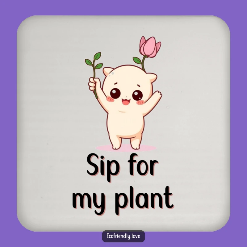 Funny Kawaii Plant Hero Coaster - Protect Surfaces Humorously!