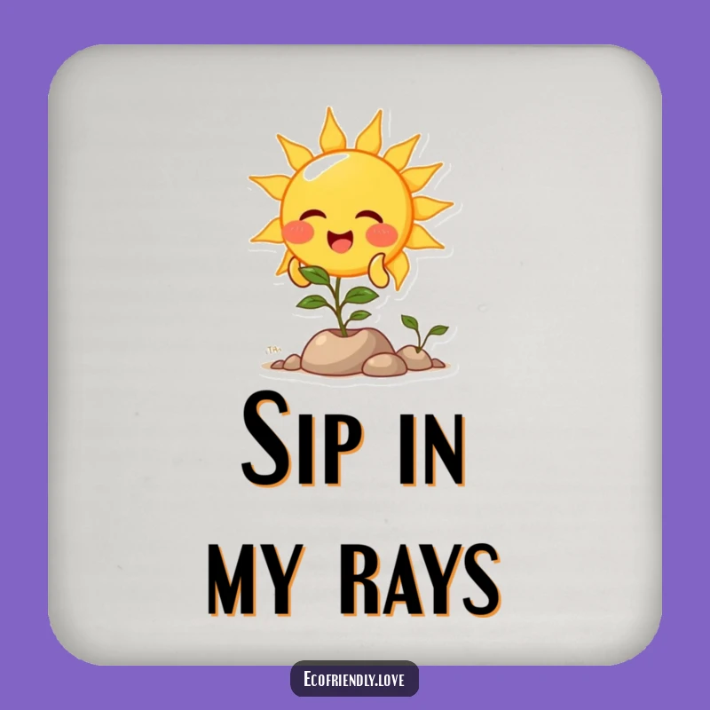 Funny Sun Plant Light Coaster Set: Protect Surfaces with Solar Smiles