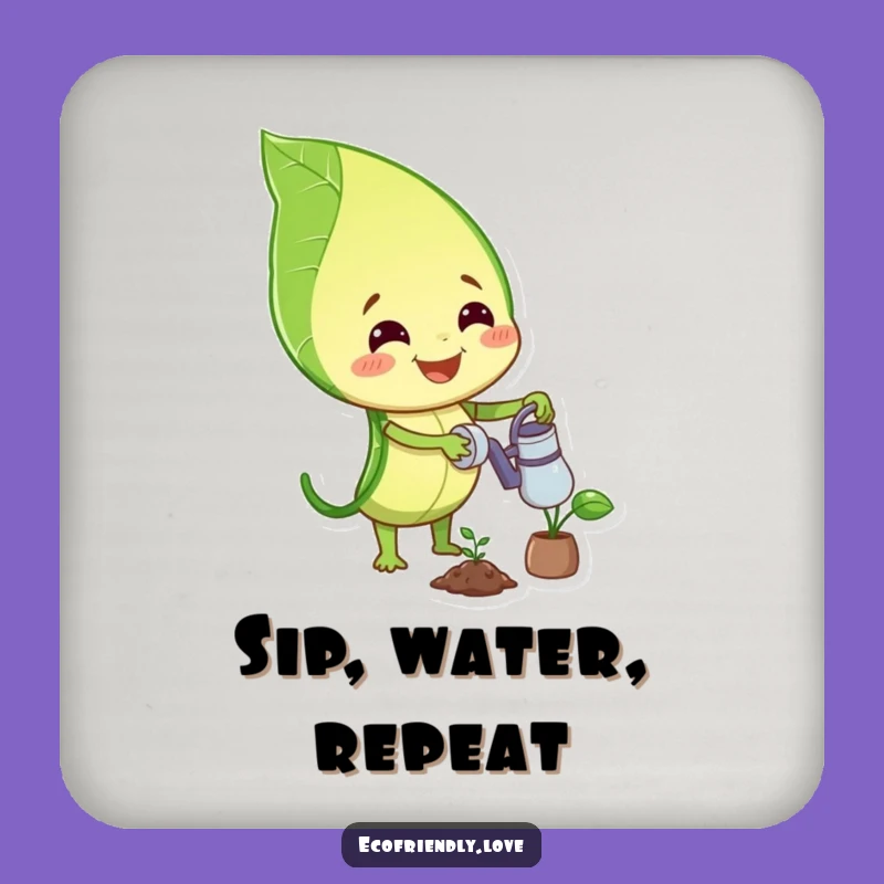 Funny Leaf Coaster: Happy Plant Caretaker, Protects Surfaces, Charming Funny Gift