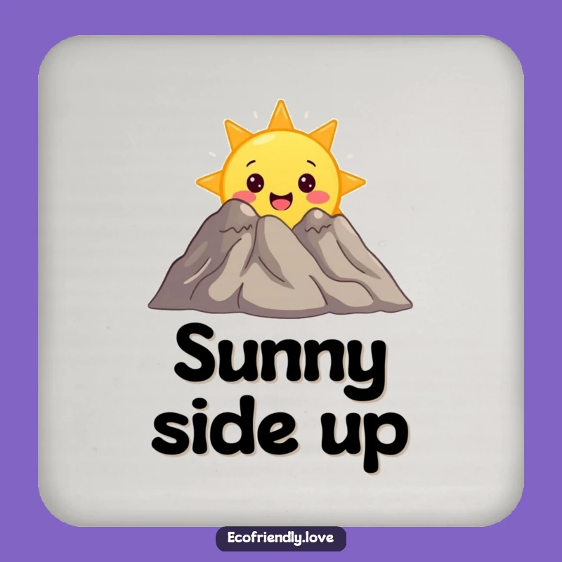 Funny Sun Coaster: Mountain Peek, Protects Surfaces, Charming Funny Gift