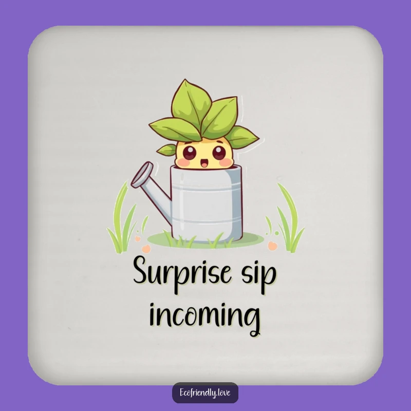 Funny Sprout Watering Can Coaster Set: Protect Surfaces with Garden Charm