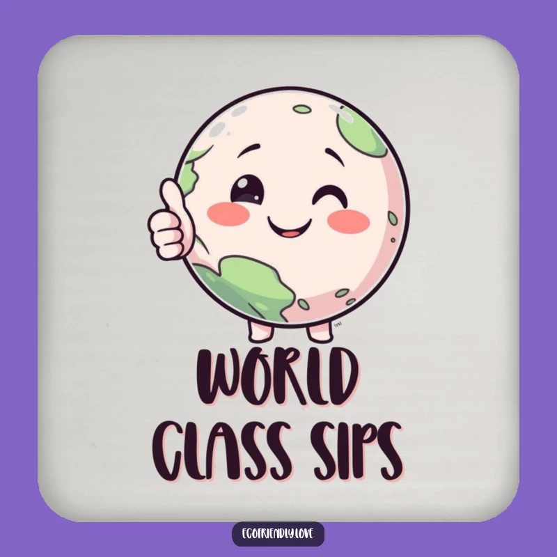 Funny Planet Thumbs Up Coaster Set: Protect Surfaces with Planetary Puns