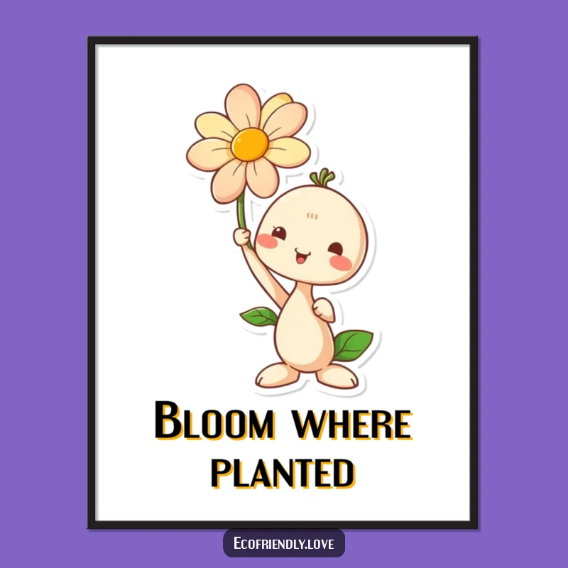 Funny Seedling Flower Poster: Inspire Growth with Cute Wall Art