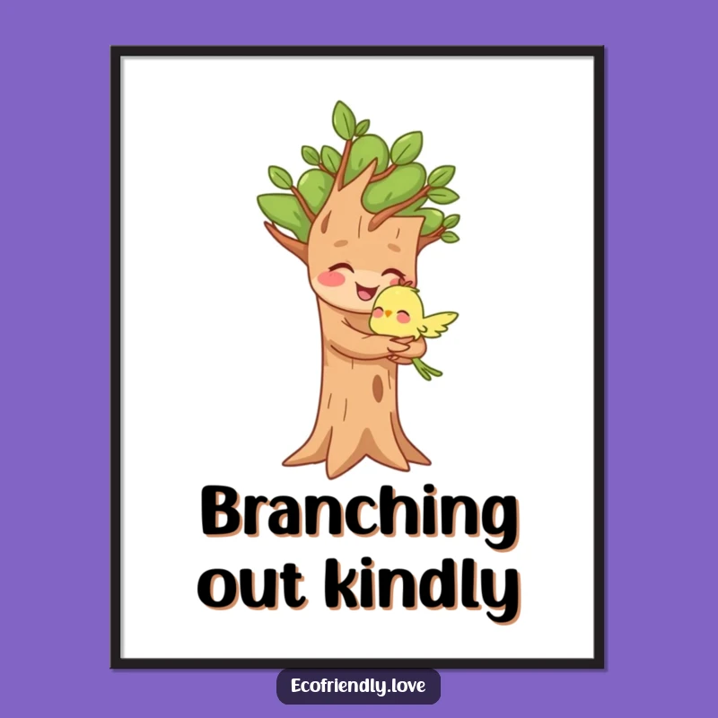 Funny Tree Poster: Friendship Art, Whimsical Decor, Great Funny Gift