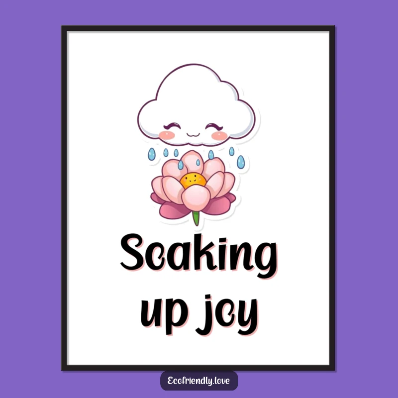 Funny Cloud Poster: Playful Weather Art, Whimsical Decor, Great Funny Gift