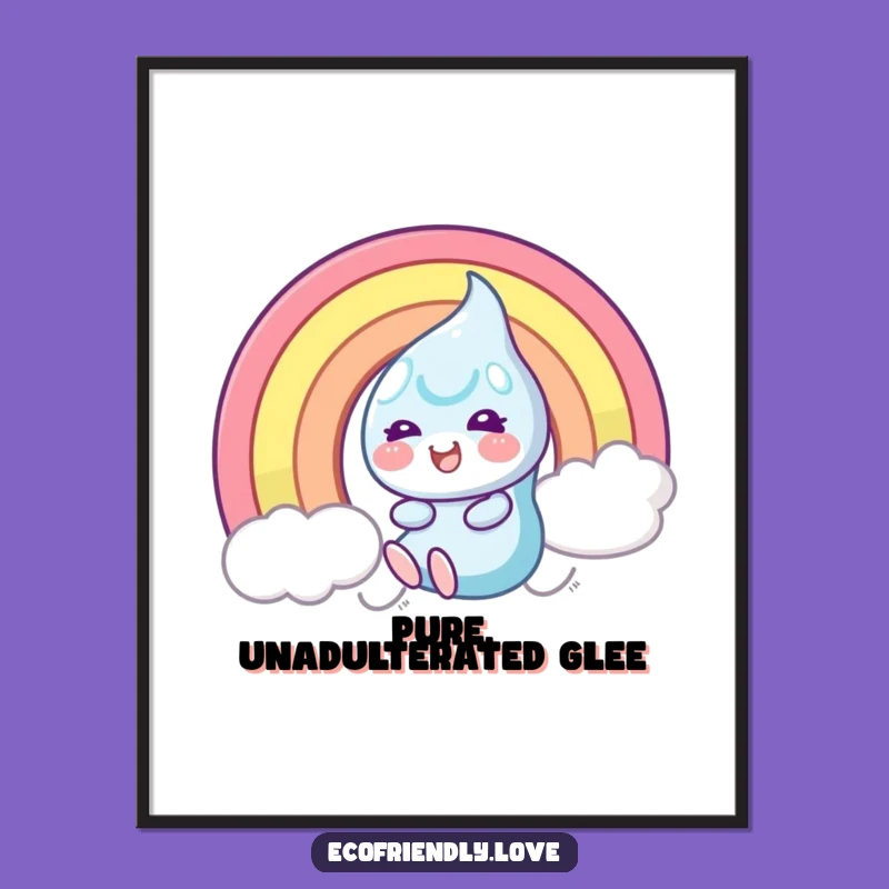 Funny Dewdrop Rainbow Slide Poster: Brighten Your Walls with Cheerful Art