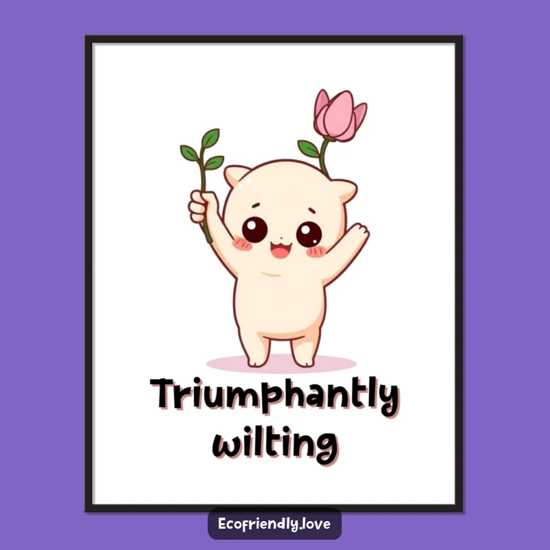 Funny Kawaii Plant Hero Poster - Celebrate Survival!