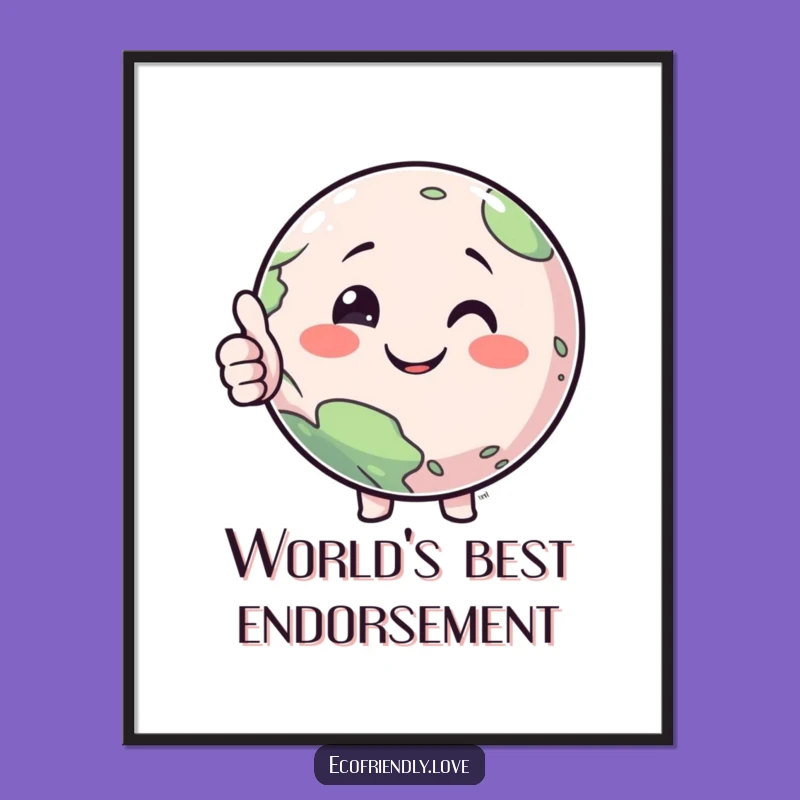 Funny Planet Thumbs Up Poster: High-Five Your Walls with Stellar Humor