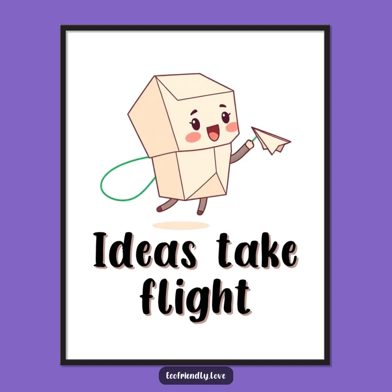 Funny Recycled Paper Art Poster: Eco-Friendly Cheer for Your Walls