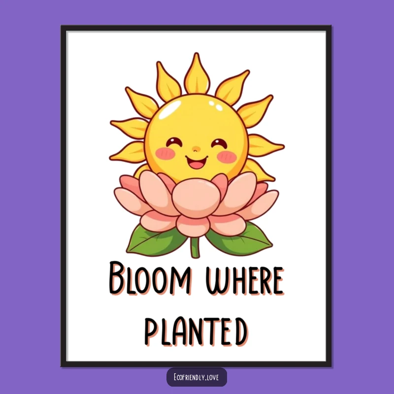 Funny Smiling Sun Poster: Radiant Bloom Artwork
