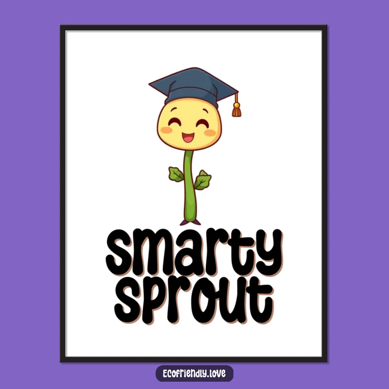 Funny Sprout Graduation Poster: Motivational Art Celebrating Achievements