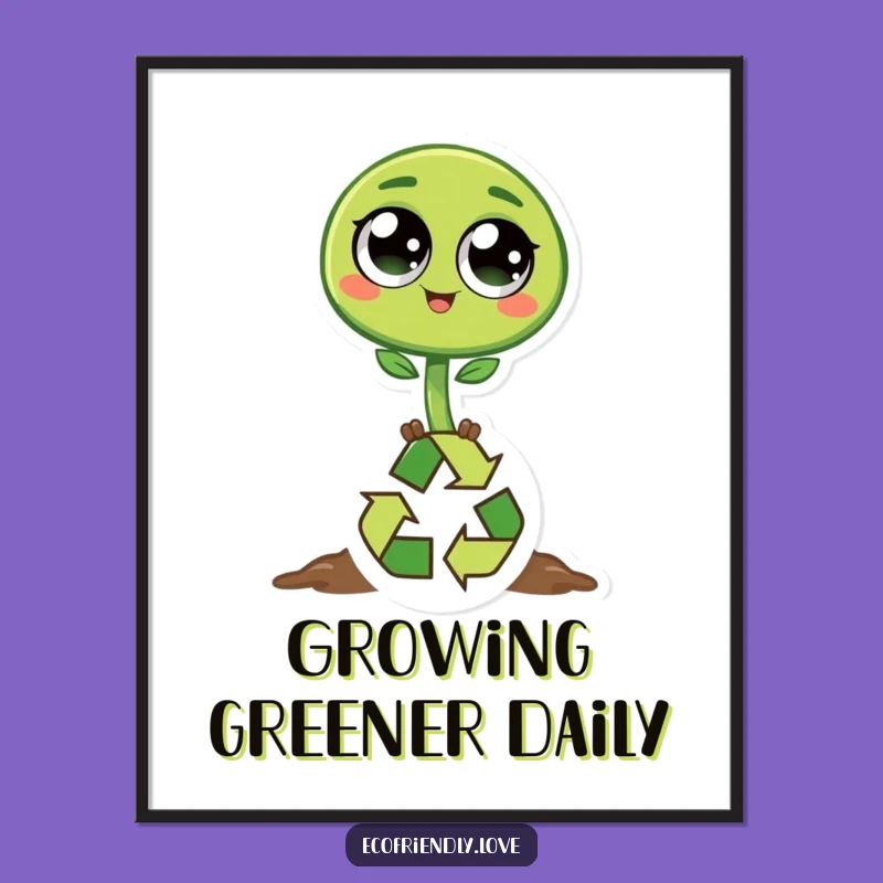 Funny Sprout Recycling Poster: Bring Eco-Art to Your Walls