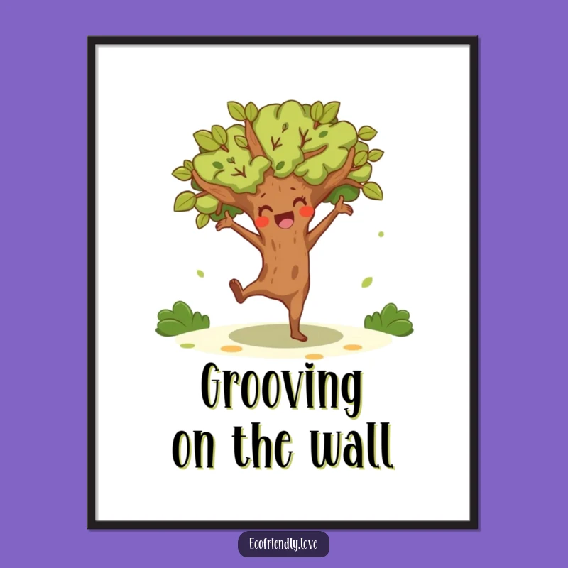 Funny Tree Dance Poster - Energetic Wall Art & Humorous Decor