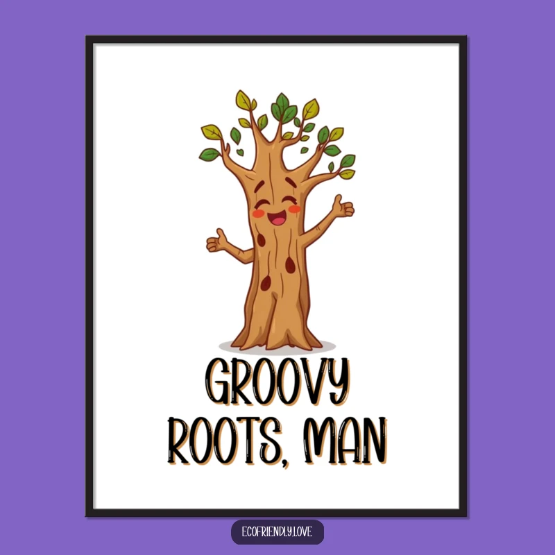 Funny Tree Poster: Energetic Dance Art, Lively Decor, Great Gift!