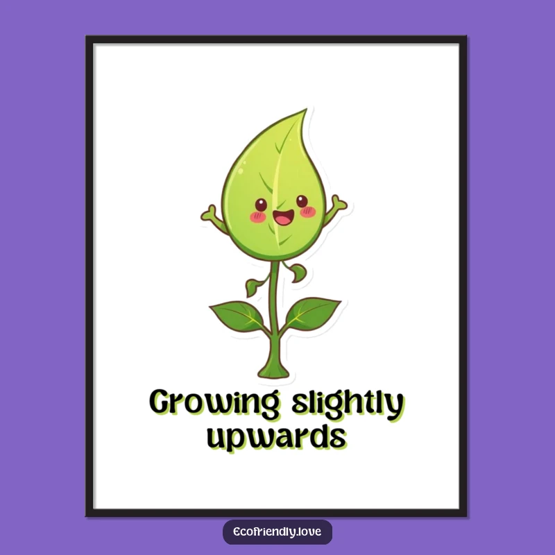 Funny Leaf Leap Poster: Vibrant Nature Art for a Cheerful Space