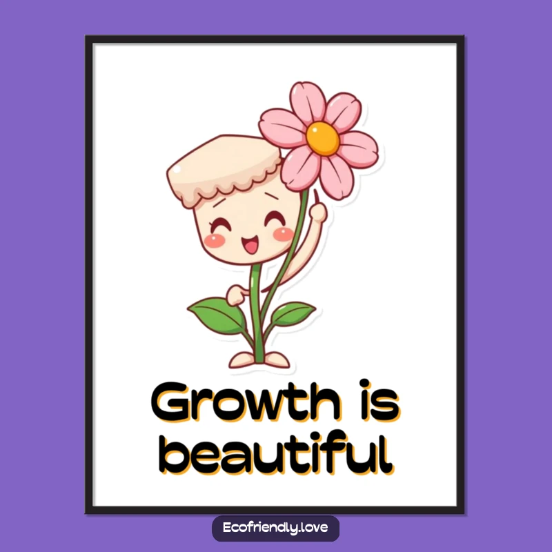Funny Seedling Poster: Blooming Art, Growth Decor, Great Gift!