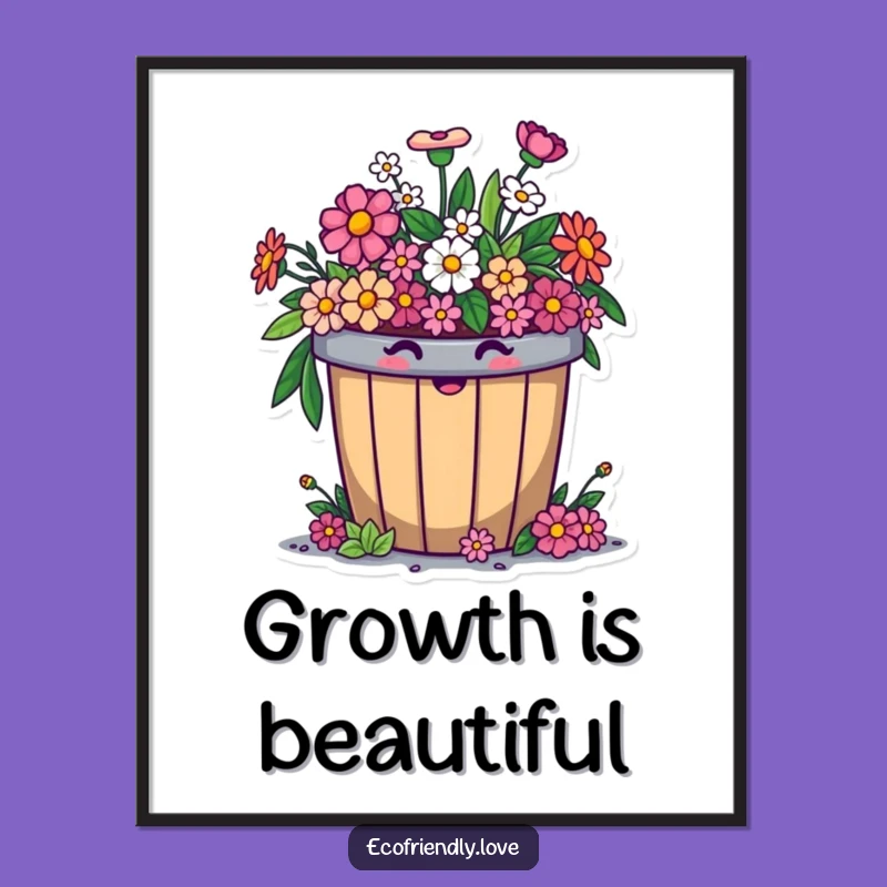 Funny Compost Bin Poster: Blooming Art, Eco Humor, Perfect Funny Decor Gift