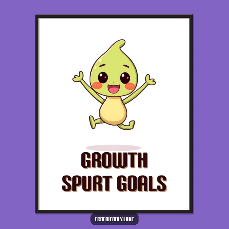 Funny Sprout Poster: Joyful Plant Art, Uplifting Funny Gift for Walls