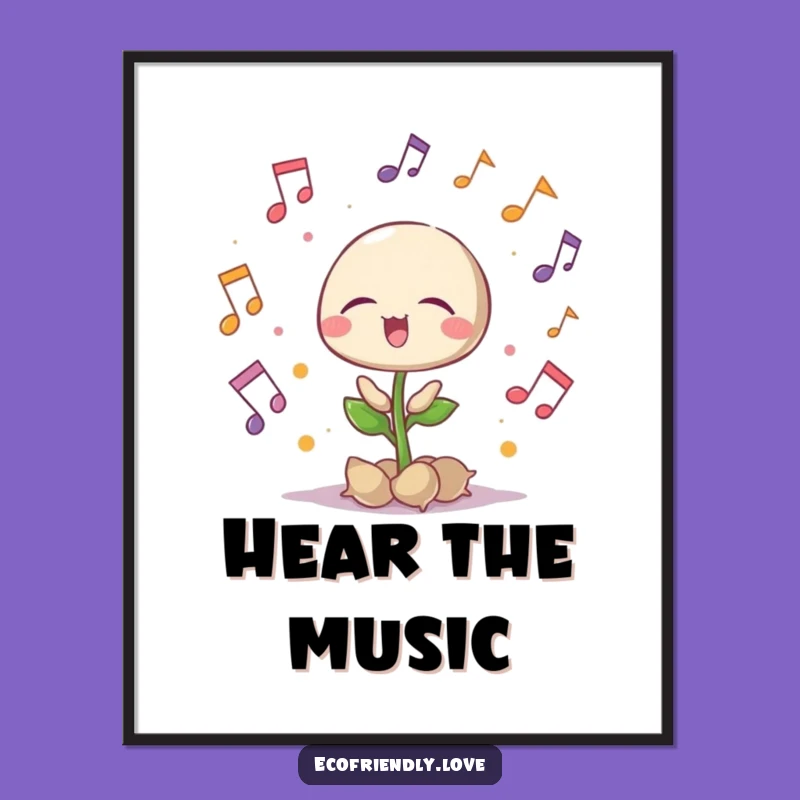 Funny Singing Seedling Poster: Decorate with Nature's Sweet Symphony
