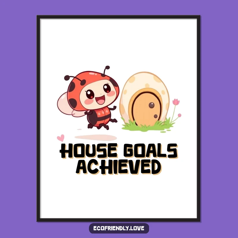 Funny Ladybug Zoom Poster: Whimsical & Hilarious Garden Art