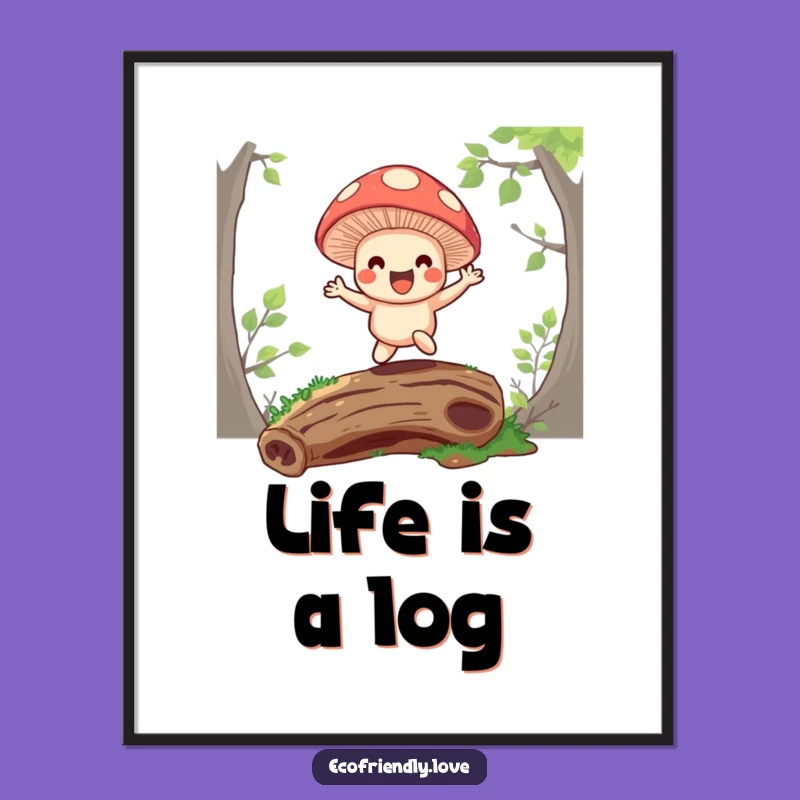 Funny Mushroom Poster: Whimsical Forest Art, Unique Decor & Perfect Funny Gift