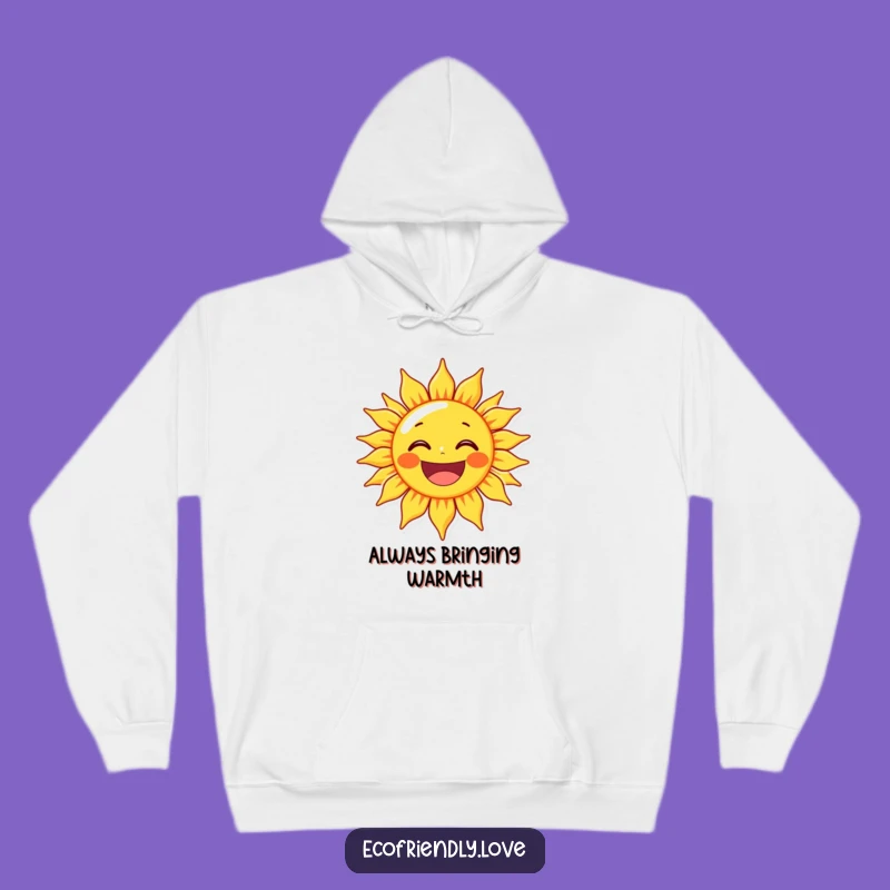 Cozy Funny Sun Character Grin Hoodie - Warmth & Humorous Radiance