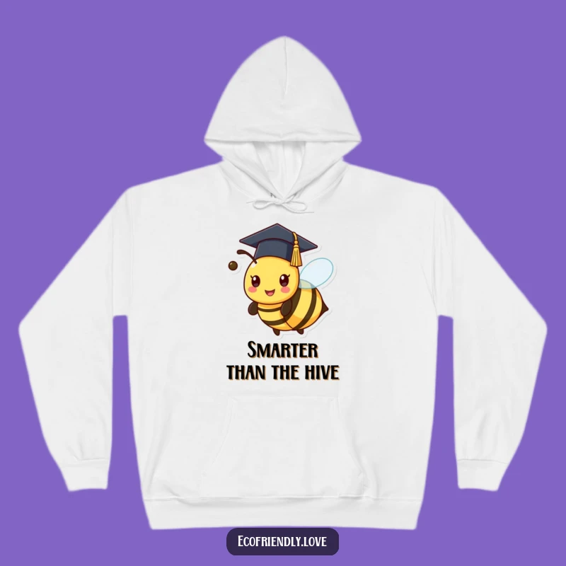 Cozy Funny Kawaii Bee Graduation Hoodie - Buzz Into Comfort!