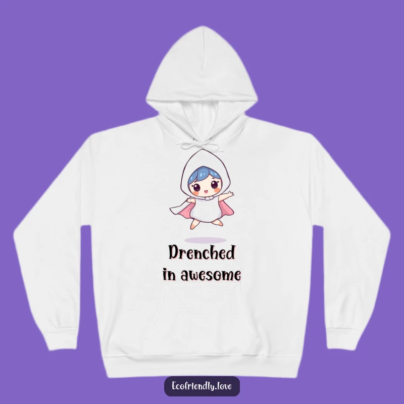Funny Raindrop Hoodie: Playful Leaping Character Sweatshirt, Cozy Comical Gift