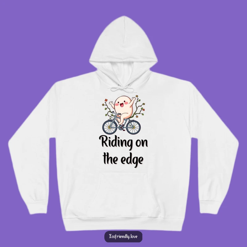 Funny Blob Riding Vine Bicycle Hoodie: Cozy Up for Adventure