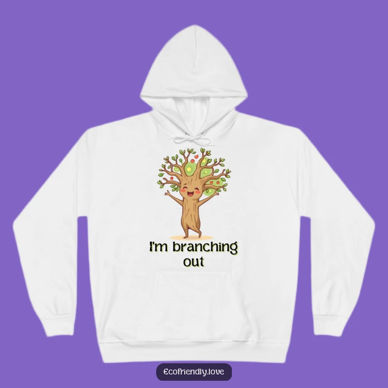 Funny Happy Tree Hoodie: Cozy Dancing Nature Apparel, Warm & Joyful Gift
