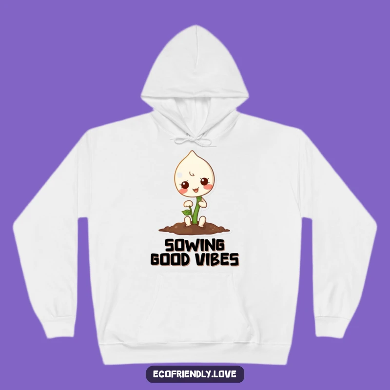 Funny Kawaii Sprout Planting Seed Hoodie: Cozy Comfort and Cute Humor