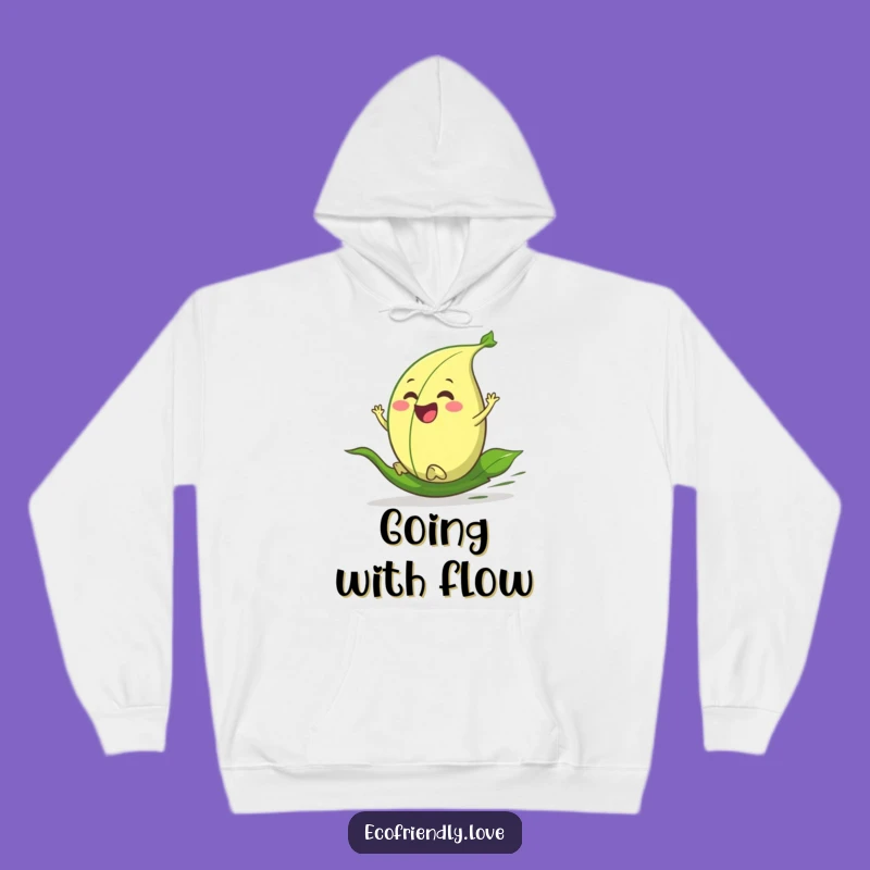 Funny Leaf Hoodie: Enthusiastic Character Rolling Downhill, Cozy & Comical Gift