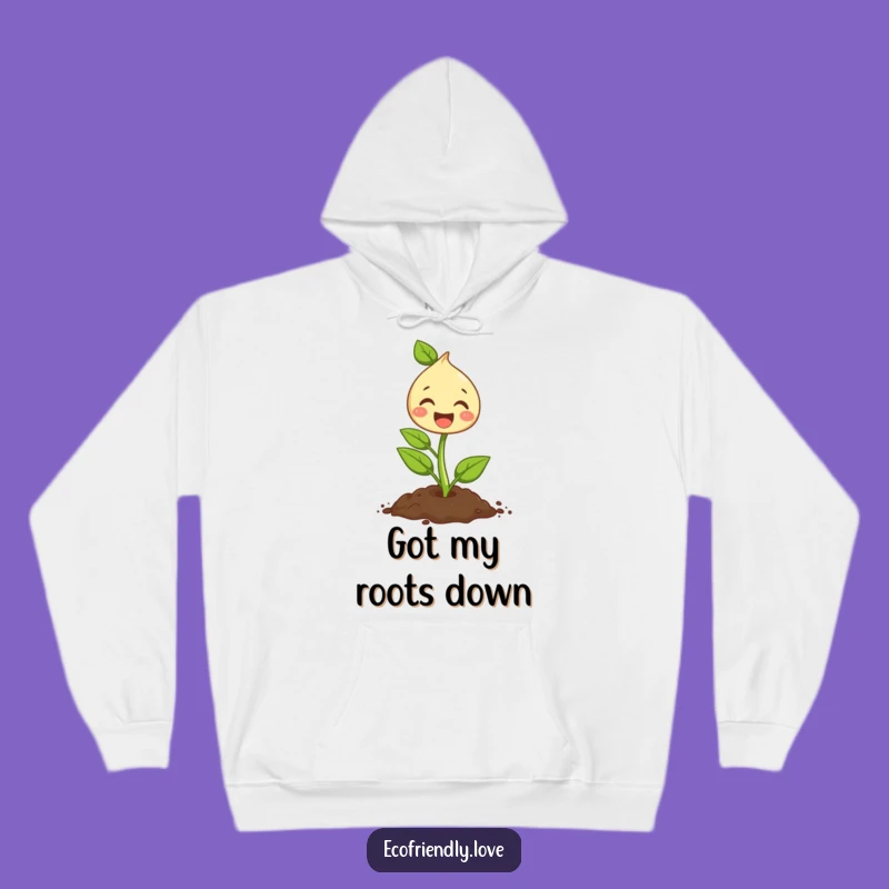 Funny Sprout Hoodie: Cozy Gardener Character Design, Warm & Funny Gift