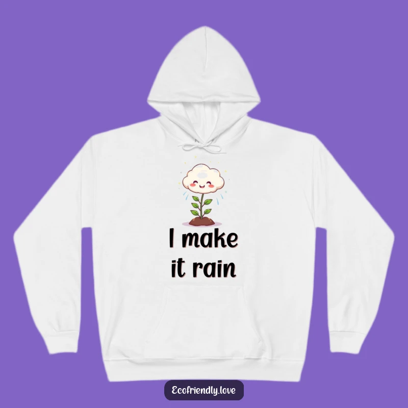 Funny Cloud Rain Plant Hoodie: Cozy Sparkle for a Cheerful Heart