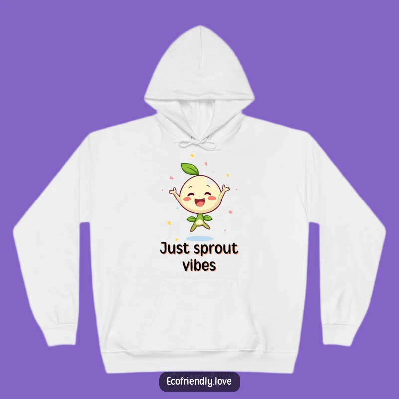 Cozy Funny Sprout Jumping Joy Hoodie: Warm and Hilarious Gift for All Ages
