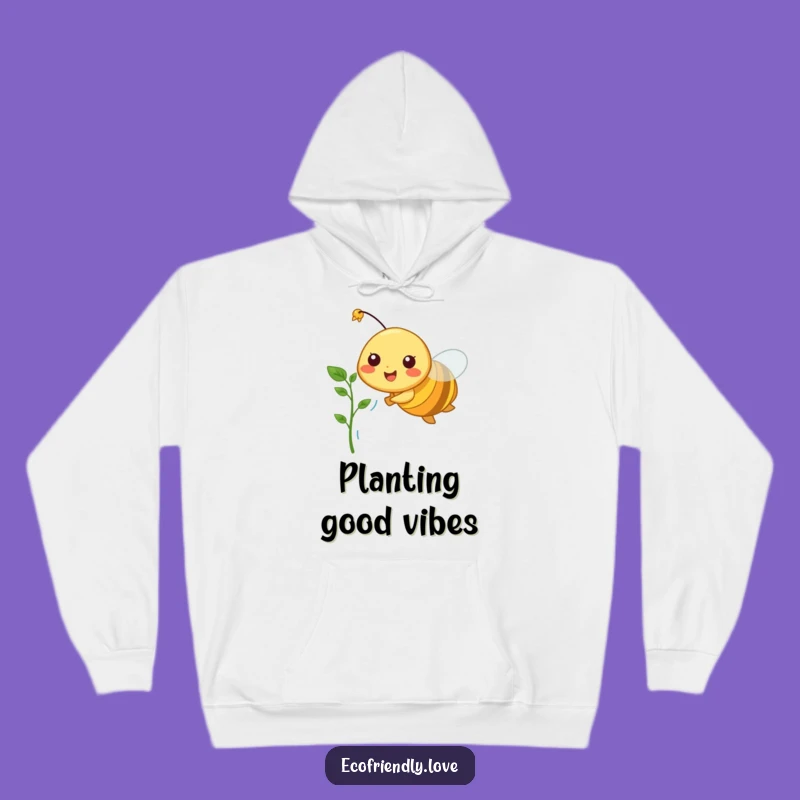Funny Bee Hoodie: Cheerful Character Flying with Sprout, Cozy & Cute Gift